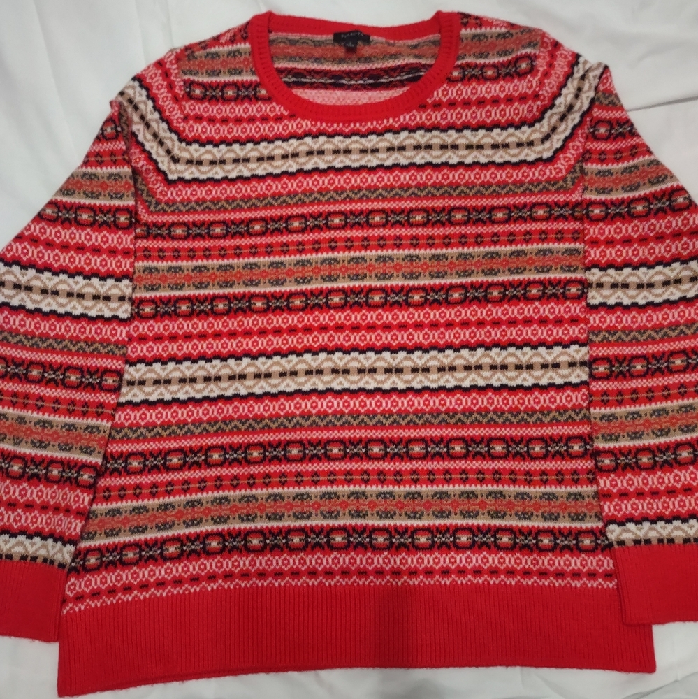 Talbots Fair Isle Sweater Womans  Size Large Multicolor Soft